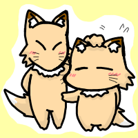 ★ぶらぶらする親仔狐-200