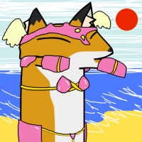 ★ビーチで闘うながいきつね+60